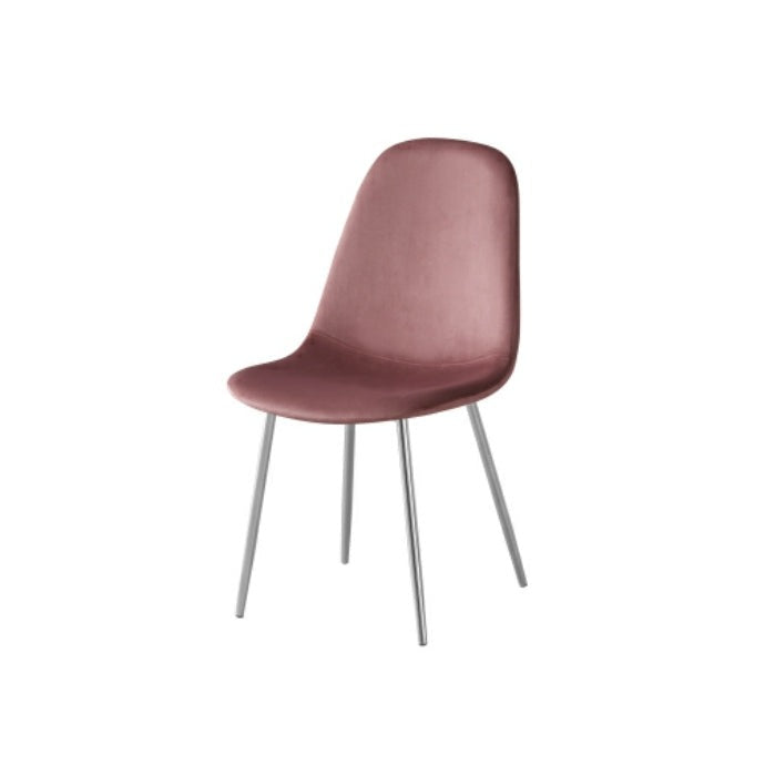 Chaise Maya - Structure Argent Velours Alvéolé Style Scandinave