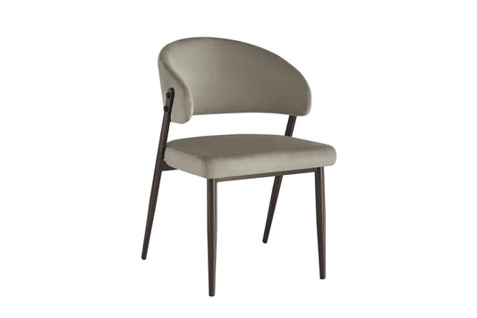 Chaise Lamia pieds noyer velours Taupe