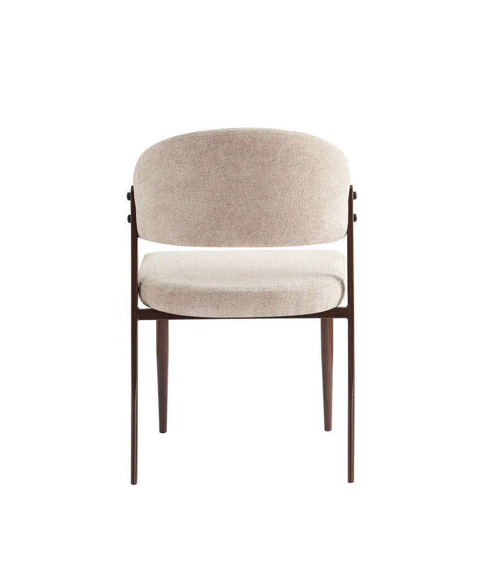 Chaise Lamia pieds noyer velours marron glacé