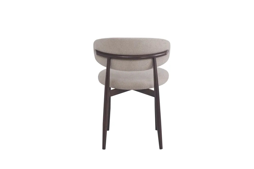 Chaise Lucile pied effet noyer grain moka