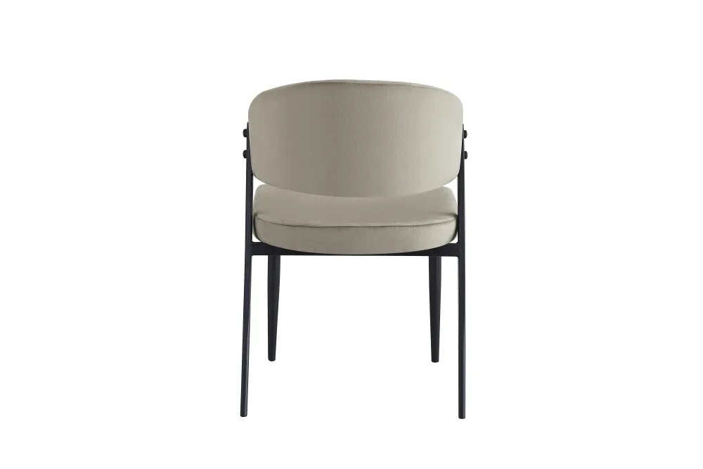 Chaise Lamia pieds noir velours Taupe