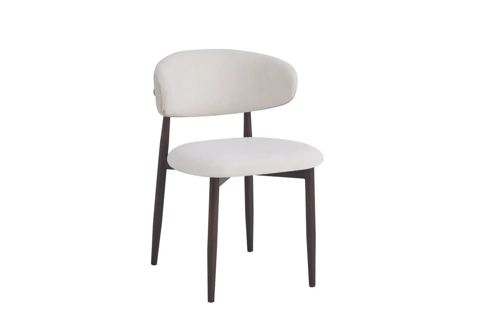 Chaise Lucile pied effet noyer grain beige