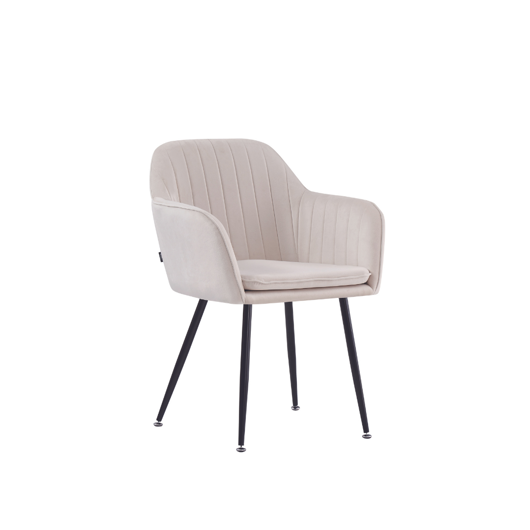 Chaise Intendance - Structure noir metal, style velours classique