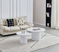 Table basse Gigogne duo pila céramique marbre blanc 60-80cm