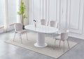 Table à manger à rallonge Sofia pied blanc 125-165cm