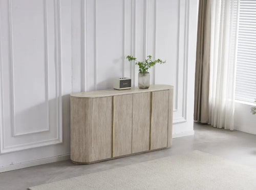 Buffet Calypso céramique noyer travertin 180cm