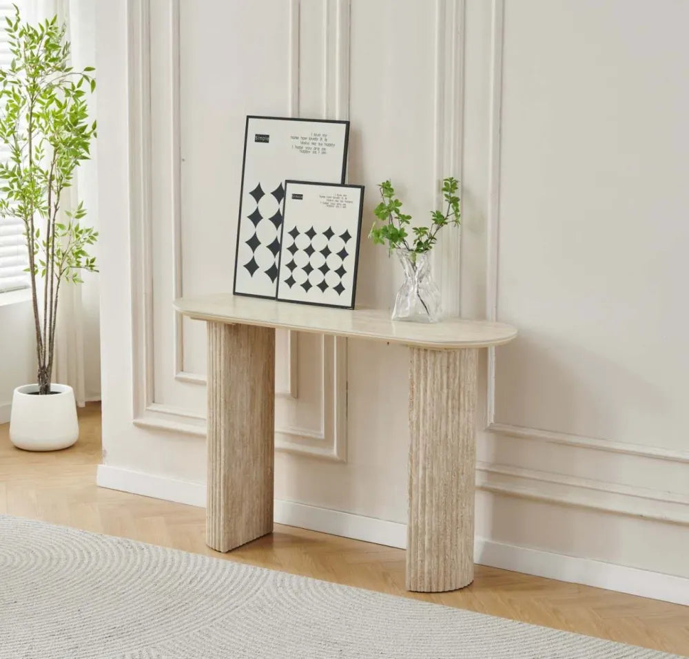 Console Calypso céramique travertin 120cm