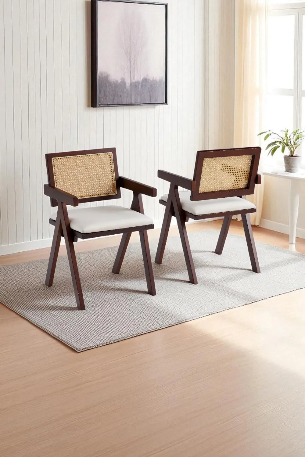 Chaise Rotina bois d'hévéa pied noyer