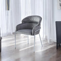 Chaise Emily velours gris pied chrome