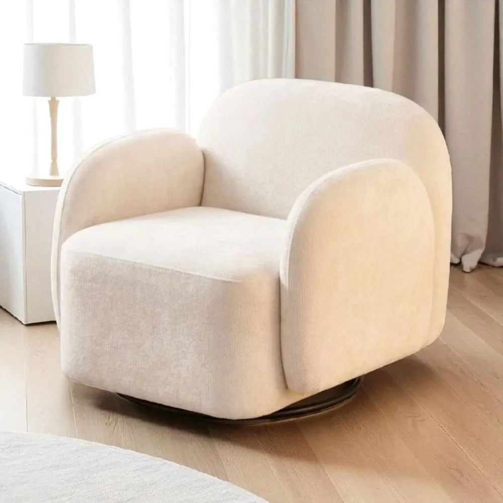 Fauteuil Senso velours texturé beige