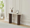 Console Calypso céramique noyer travertin 120cm