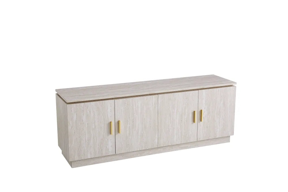 Meuble Tv Baieta Mdf Effet Travertin 160X40X60Cm