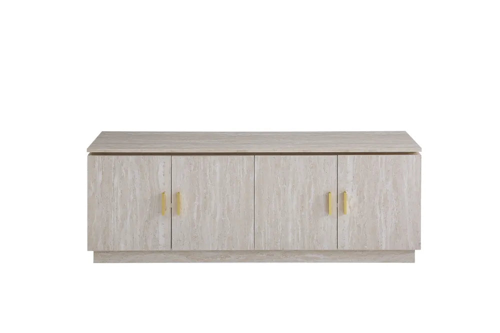 Meuble Tv Baieta Mdf Effet Travertin 160X40X60Cm