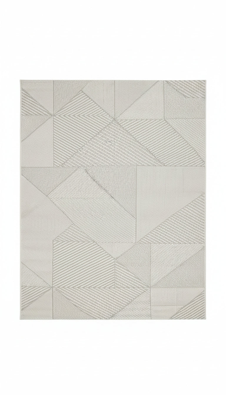 Tapis Mira crème Merinos – Effet Laine Bouclée Design géométrique