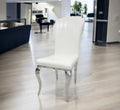 Chaise Nino similicuir blanc pied chrome