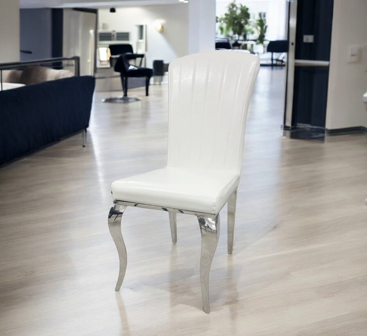 Chaise Nino velours noir pied chrome