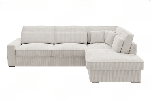 Canapé d'angle Lexus Velours Côtelé Blanc Cassé
