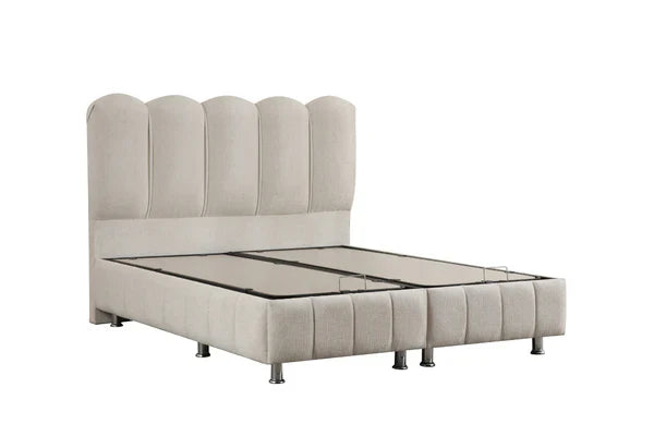 Lit Coffre Eva Chenille blanc cassé