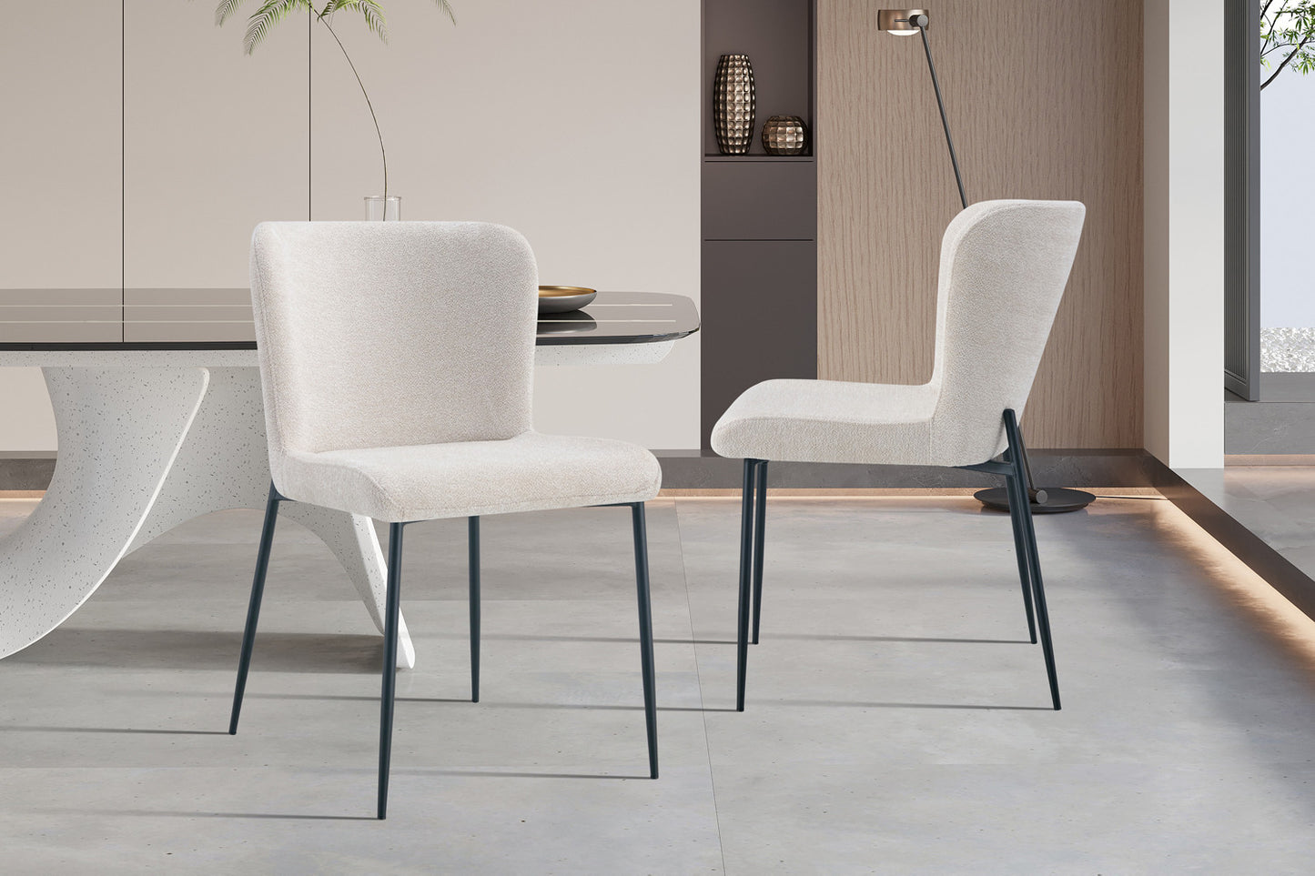 Lot de Chaises Lisa Tissu Marbella Creme