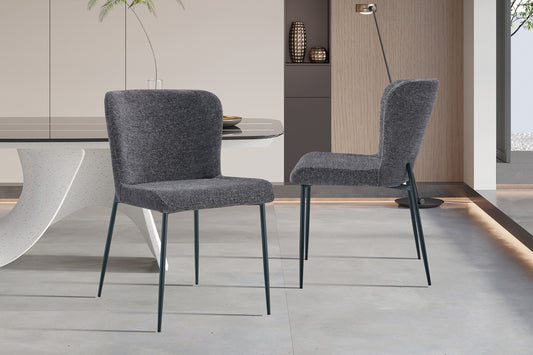 Chaise Lisa Tissu Marbella Gris foncé