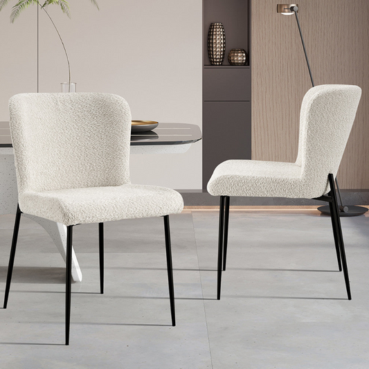 Lot de Chaises Lisa Bouclé Ecru