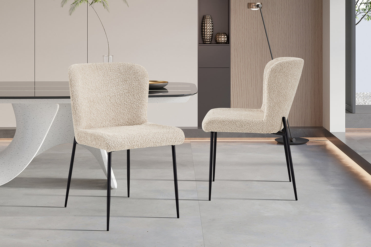 Lot de Chaises Lisa Bouclé Beige