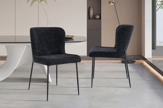 Chaise Lisa Bouclé Gris Foncé