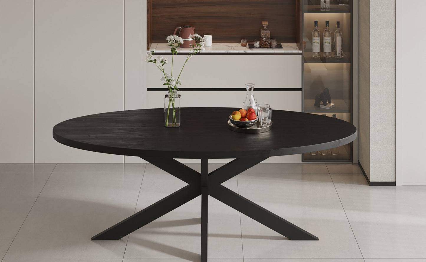 Table à manger Alexa Ovale bois de Manguier Noir