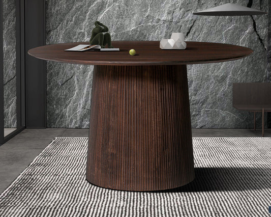 Table à manger en bois de manguier – Collection Vallsta Ronde – 130 x 130 cm