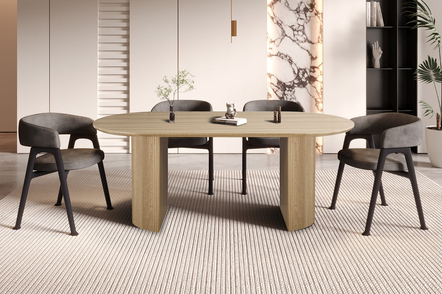 Table Lagos 200 cm Ovale Décor Chêne Naturel