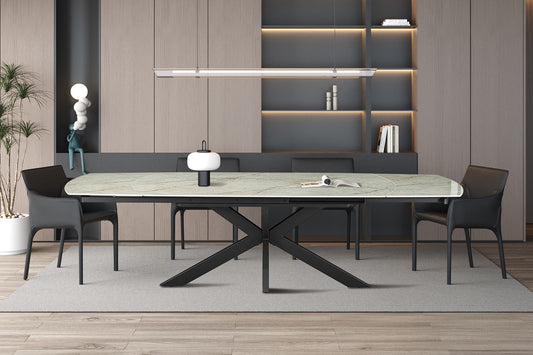 Table à manger extensible Ares marbre beige