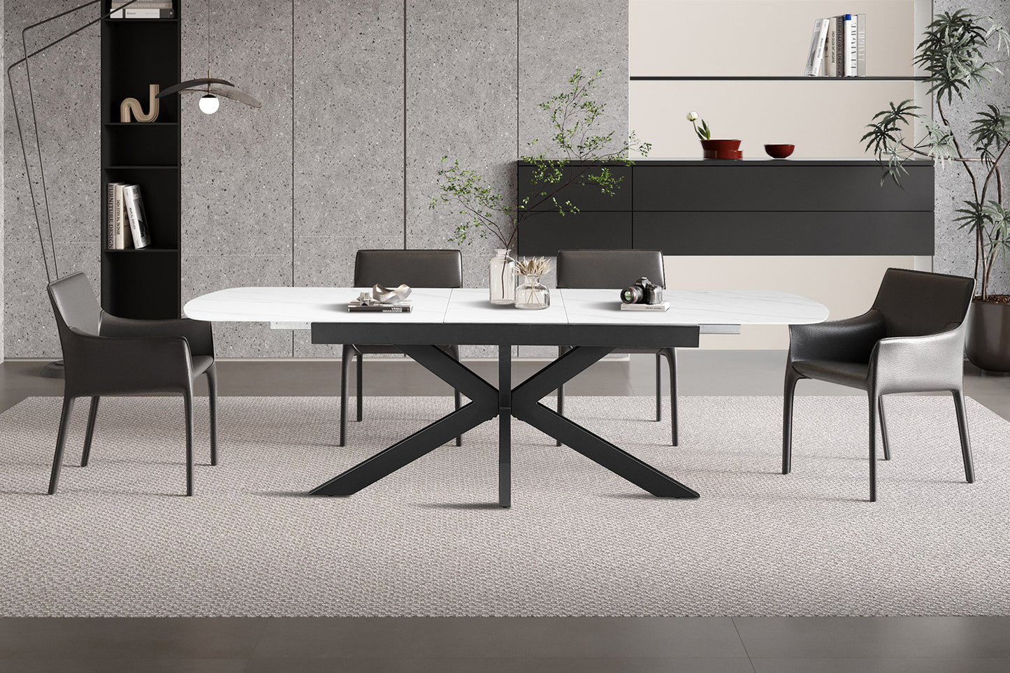 Table extensible Hestia 180-220cm Ovale Danoise Pierre Blanc