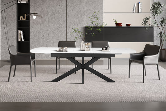 Table extensible Hestia 180-220cm Ovale Danoise Pierre Blanc