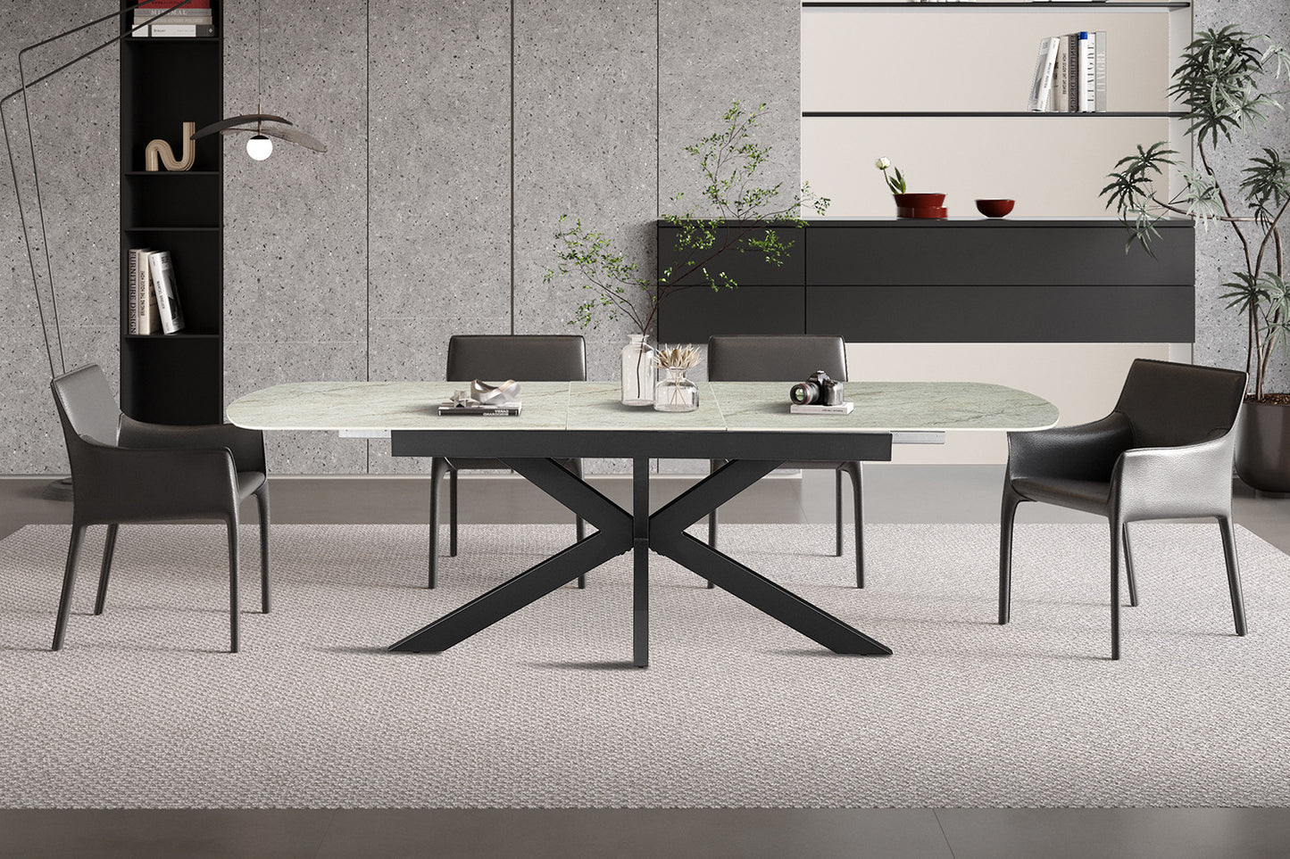 Table extensible Hestia 180-220cm Ovale Danoise Pierre beige