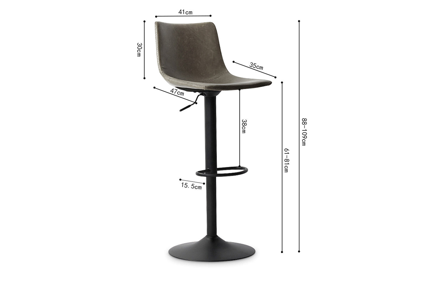Tabouret de bar Trevi Gris