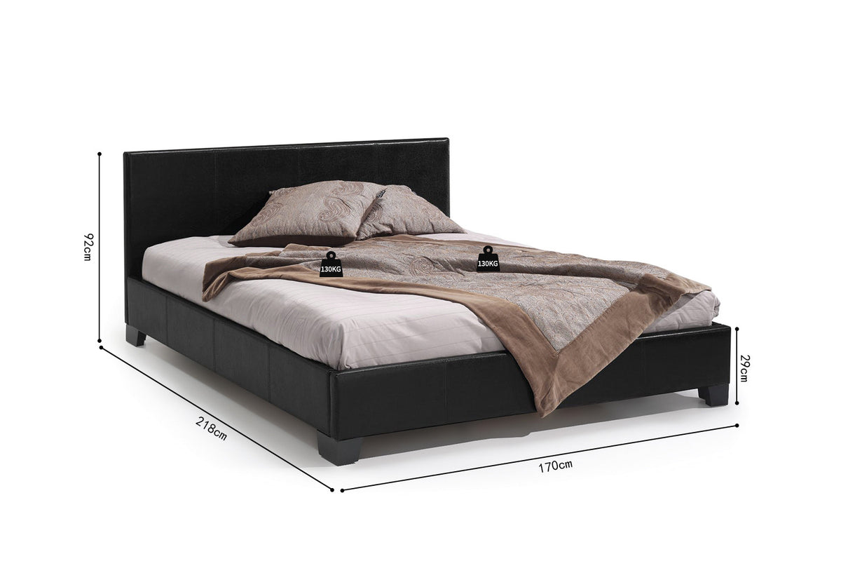 Lit Roma 160x200 avec sommier similicuir Noir