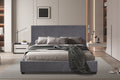 Lit Roma 160x200 avec sommier Tissu Gris