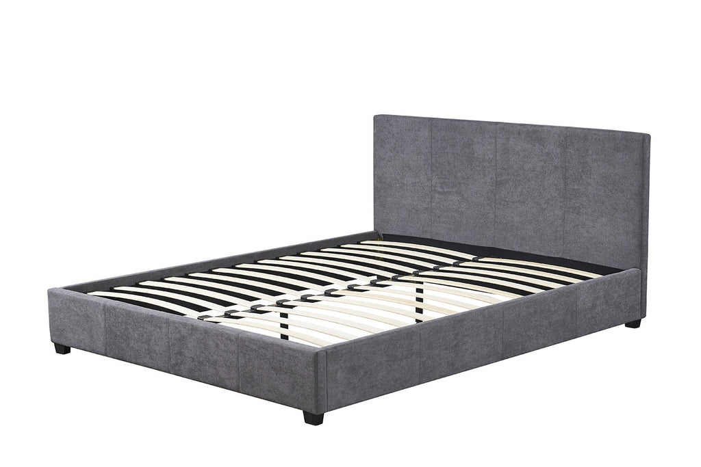 Lit Roma 160x200 avec sommier Tissu Gris