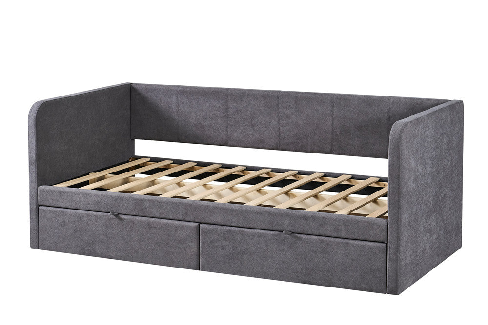 Lit Parma 90x200 avec sommier tissu Gris