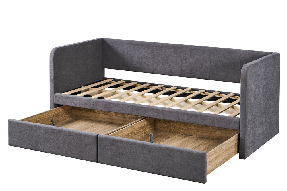 Lit Parma 90x200 avec sommier tissu Gris