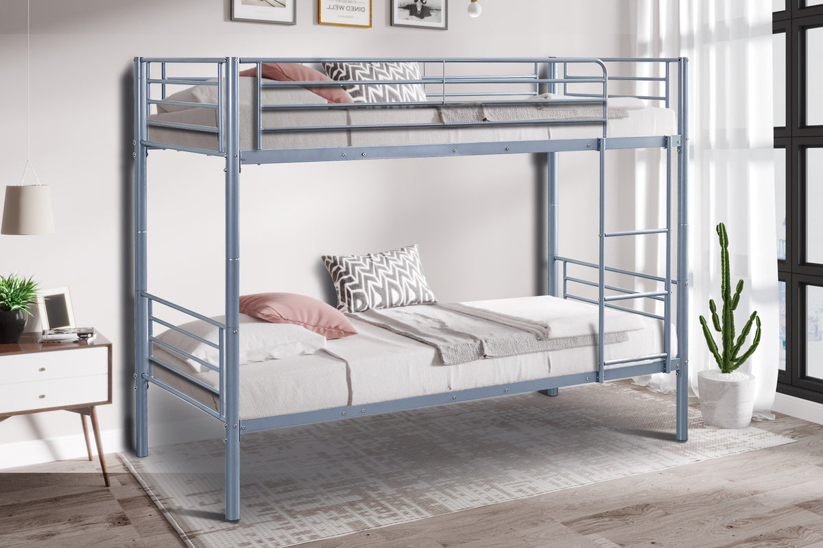 Lit superposé Sammy 90x200 Divisible Métal Gris clair