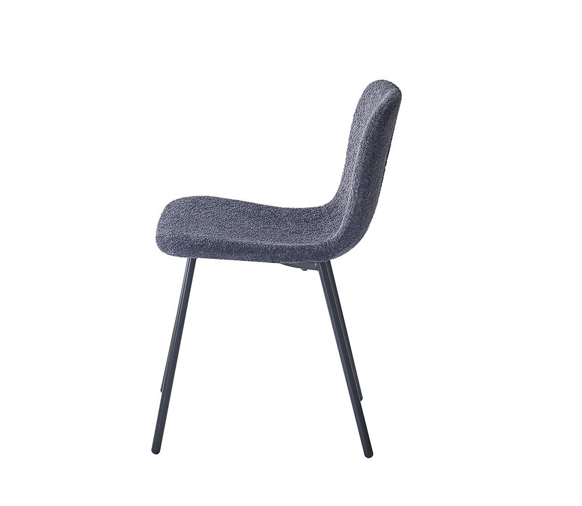 Chaise Susan Bouclé Gris Foncé