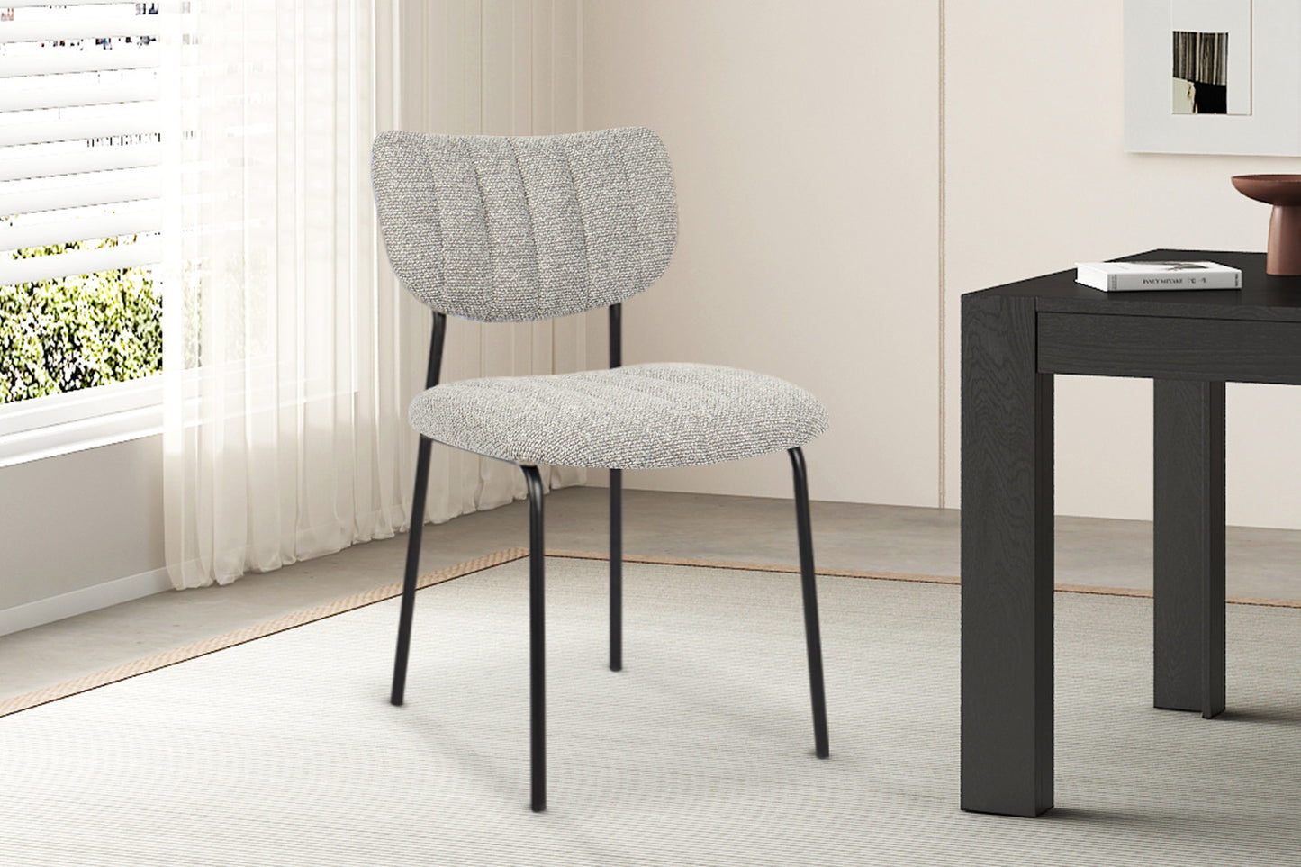 Chaise Antura Tissu Ote Gris clair