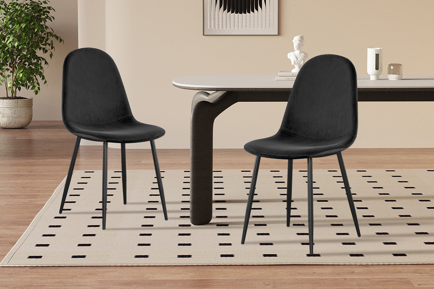 Chaise Boy Velours Noir