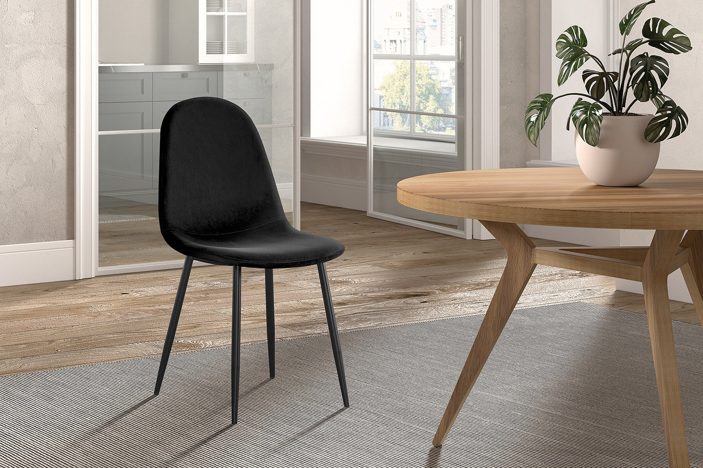 Chaise Boy Velours Noir