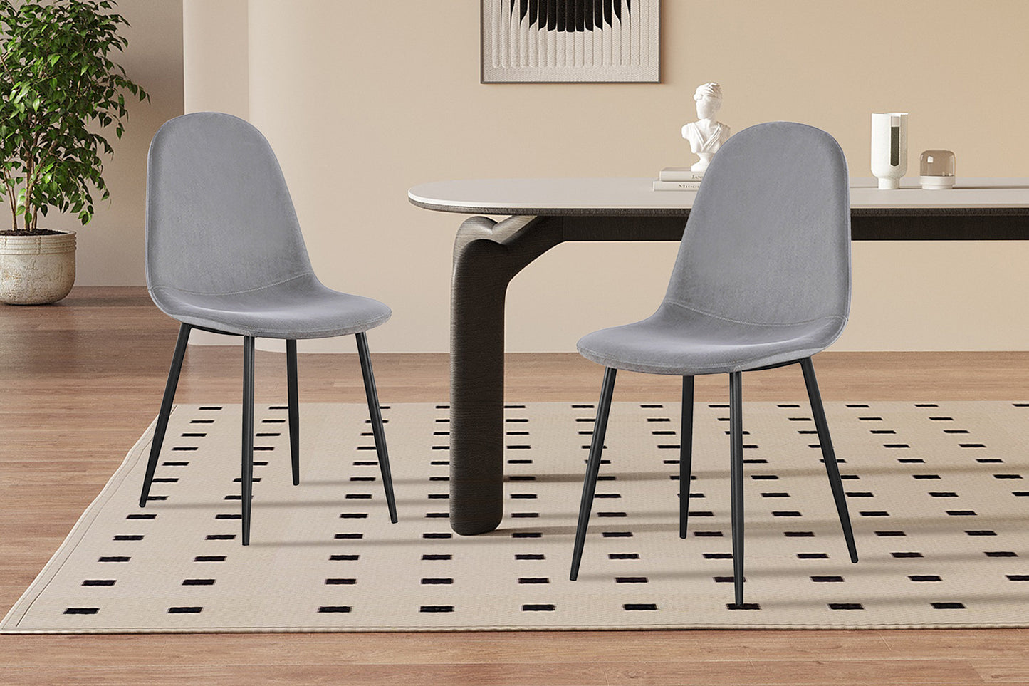 Chaise Boy Velours Gris