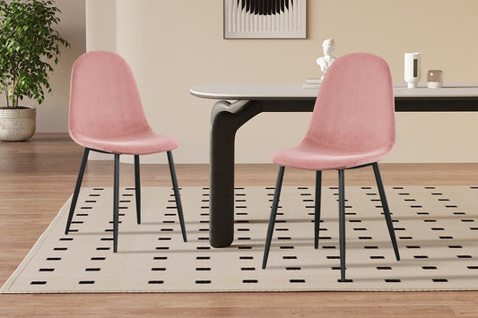 Chaise Boy Velours Rose