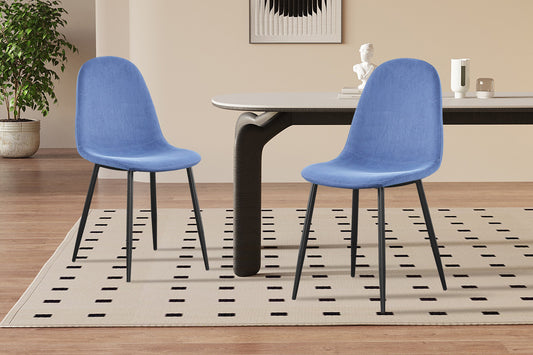 Chaise Boy Velours Bleu clair