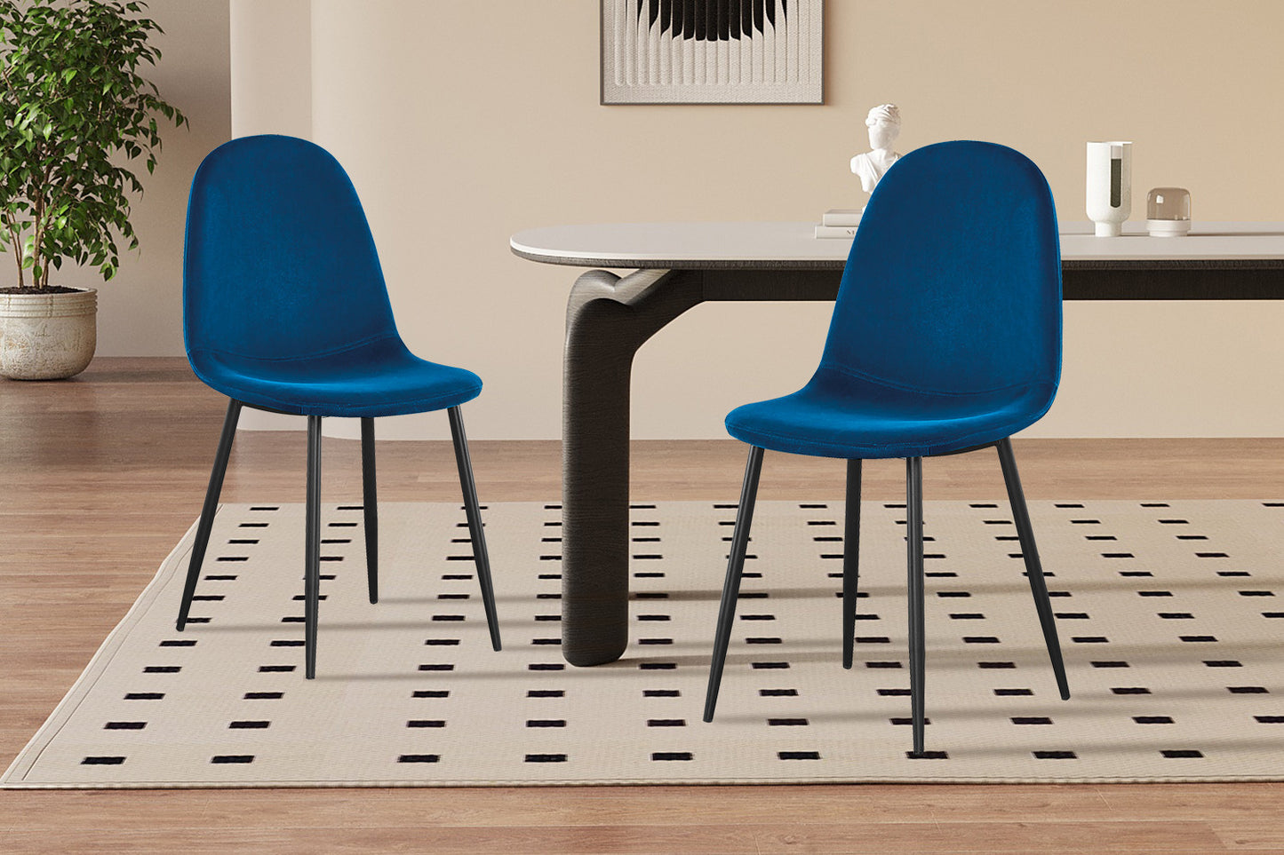 Chaise Boy Velours Bleu foncé