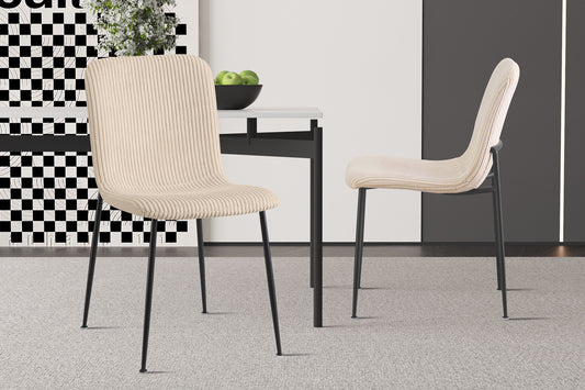 Lot de Chaises Alice velours côtelé beige